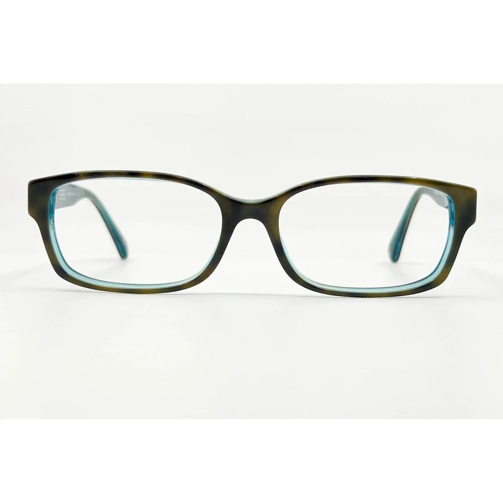 Coach Eyeglasses Womens Dark Tortoise Teal HC 6040 Brooklyn 52-16-135